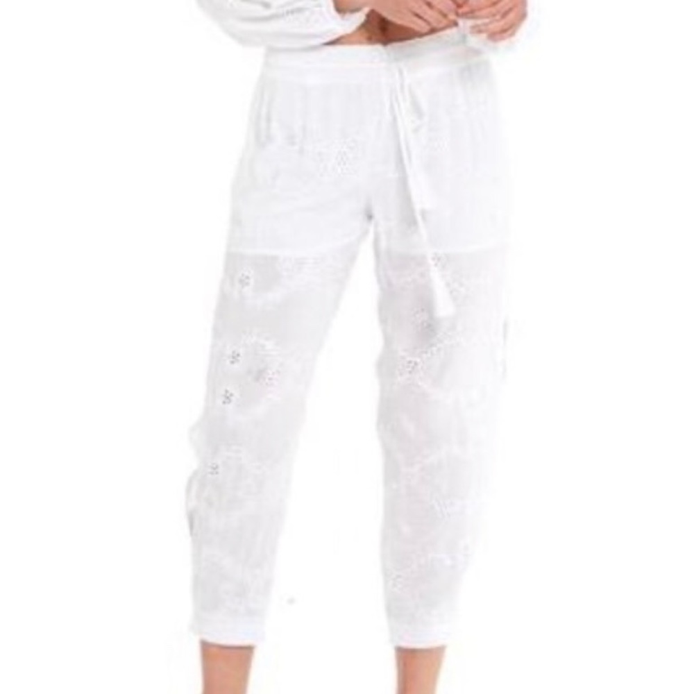 Young Fabulous & Broke White Eyelet Pants Joggers